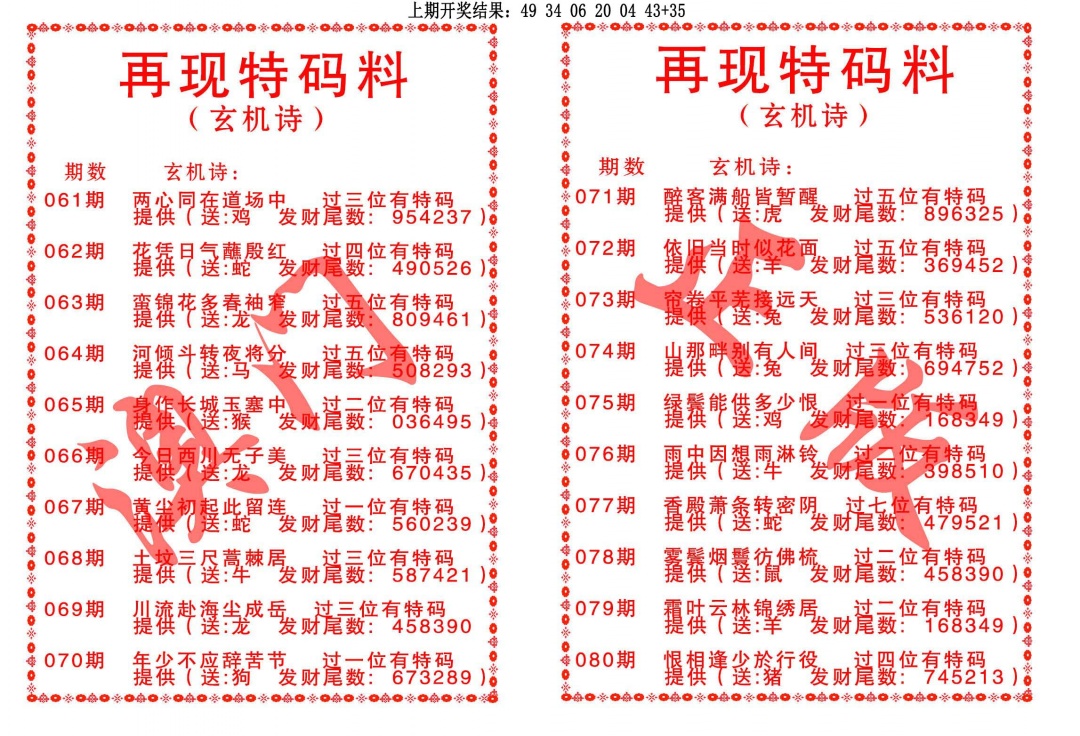 080期再现特码料[图]