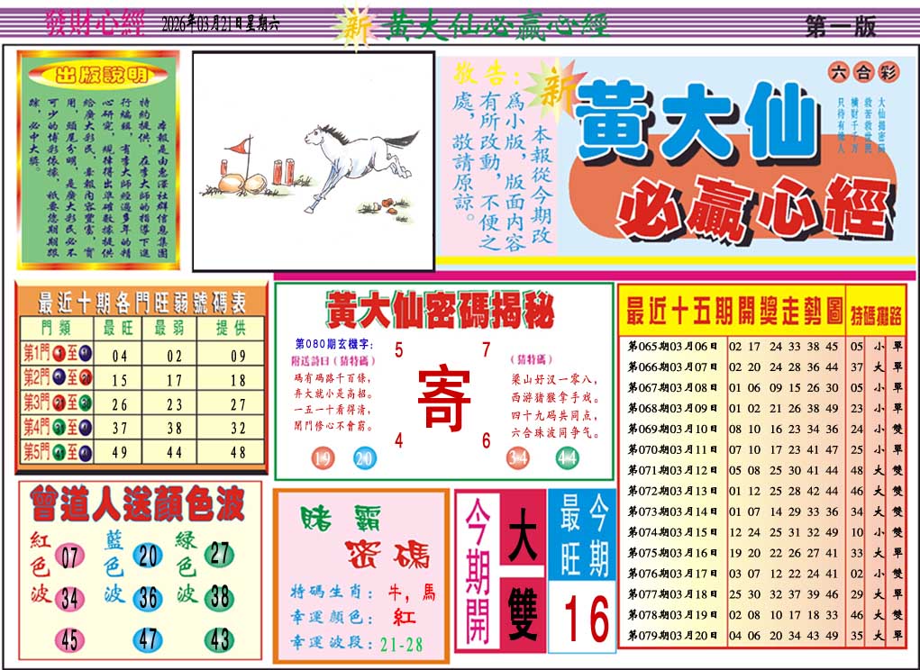 080期黄大仙必赢心经A[图]